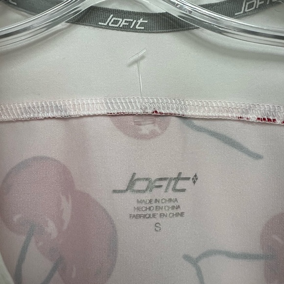 JOFIT Cherry Print Sleeveless Collared Tank Top Size Small - Picture 4 of 6